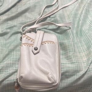 The Sak White Crossbody Bag with Perforated Detailing